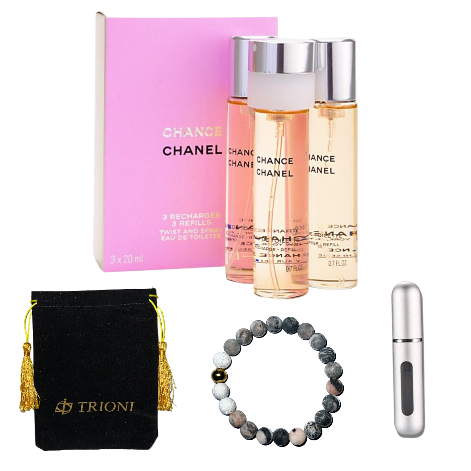 Chanel Chance 3x20ml EDT Spray Perfume Gift Set by Trioni